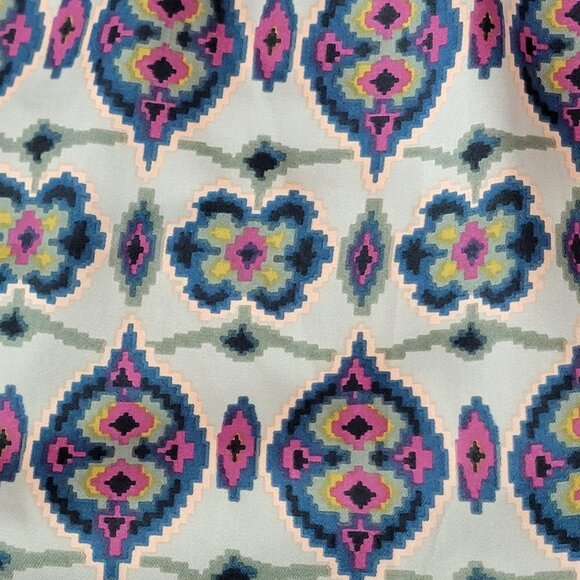 Vintage 90s Satin Mini Skirt Women Medium 8 Geometric A-line Formal Pockets Fall - Picture 8 of 14